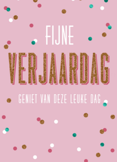Fijne verjaardag kaart met confetti