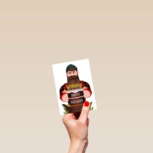 verjaardag kaart folio happy birthday man met baard
