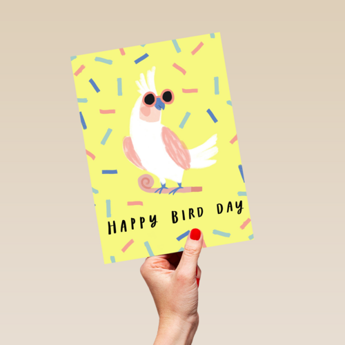 Verjaardagskaart man vrouw hip Happy Bird Day
