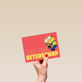 Minions beterschapskaart met Bob
