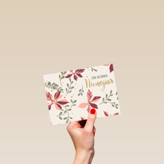 Nieuwjaar kaart roze kerstster