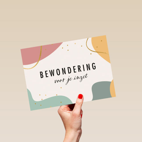 Bedankt kaart thuiswerken bewondering voor je inzet