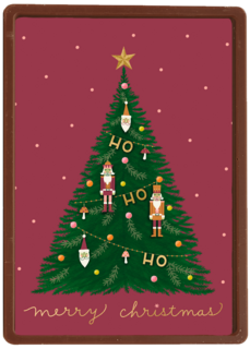 Kerstkaart kerstboom nutcracker