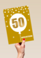 Verjaardagskaart leeftijden 50 ballon
