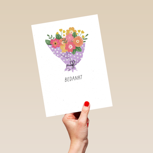 Bedankt kaart algemeen bloemen