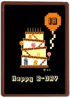 8 bit 18de verjaardagskaart
