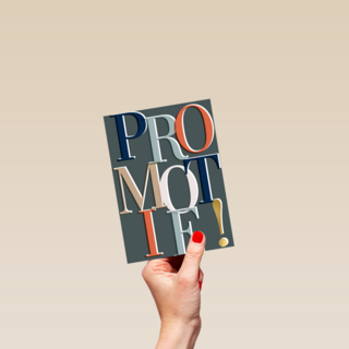 promotie kaart grote letters