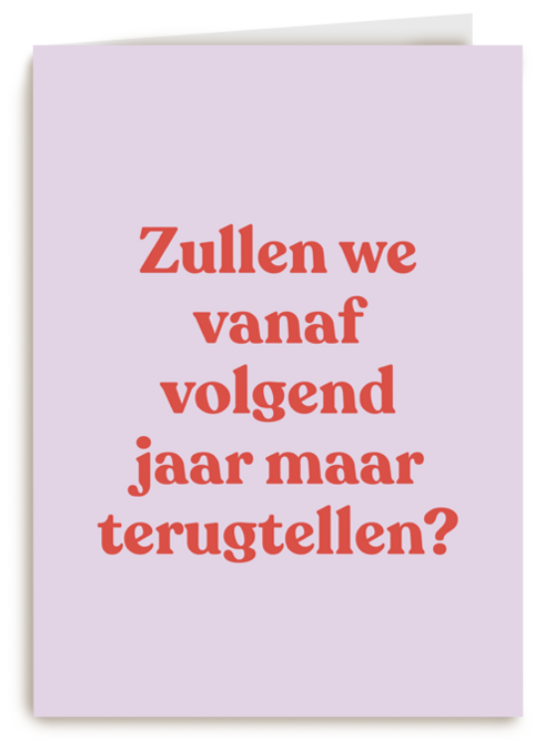 verjaardagskaart vrouw man grappig terugtellen
