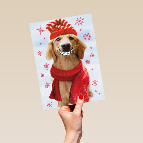 Big smile dog christmas