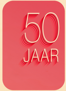 Verjaardagskaart 50 jaar roze rood