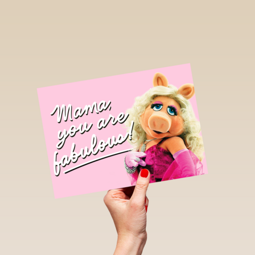moederdag kaart miss piggy mama you are fabulous