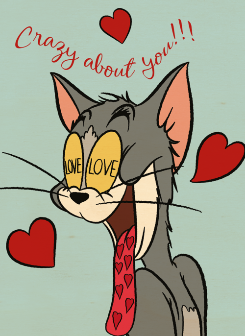 Houten Kaart Valentijn | Hallmark | Houten Kaart Hallmark | Valentijn | Tom En Jerry Crazy About You