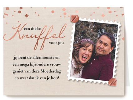 moederdag fotokaart een dikke knuffel voor jou