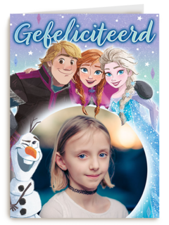 Frozen foto verjaardagskaart Elsa Anna Olaf Sven
