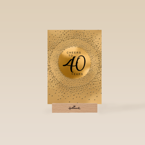Verjaardagskaart leeftijden 40 Cheers to forty years goud