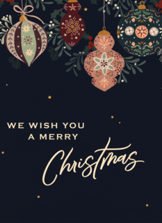 Kerstornamenten Wish you merry xmas