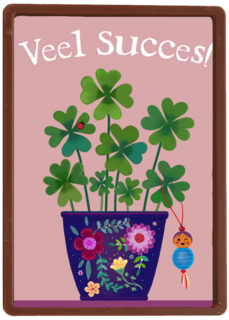 Succes kaart klavertjes vier plant