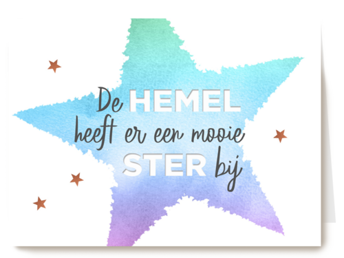 de hemel heeft er een mooie ster bij