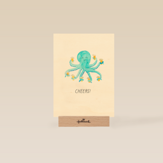 Verjaardagskaart met octopus