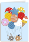 voor de jarige een grote tros ballonnen
