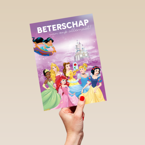 prinses kaart beterschap succes belle ariel jasmin
