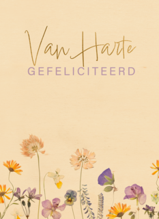 Verjaardagskaart veldbloemen van harte