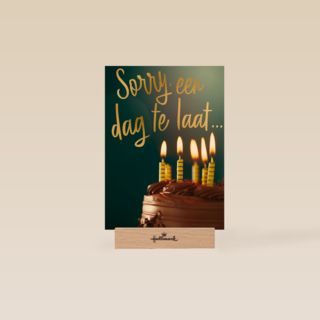 verjaardag te laat taart sorry een dag te laat