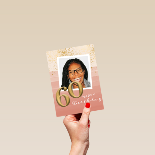Verjaardagskaart foto vrouw 60 jaar