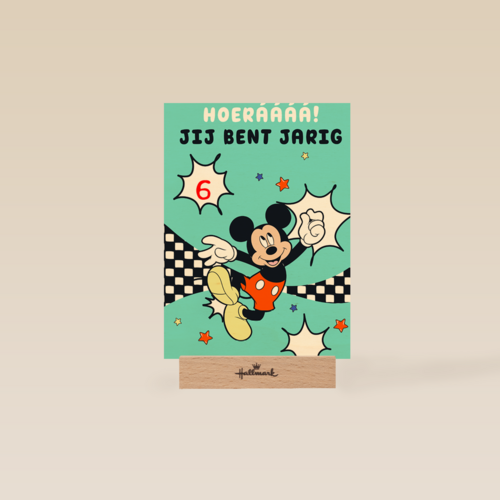 verjaardag kaart mickey mouse hoeraaaa jij bent jarig