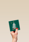 Groene kerstkaart vrolijke kerstboom