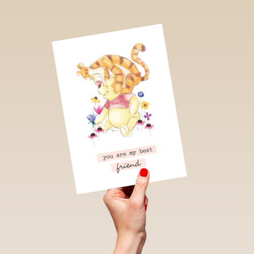 vriendschap kaart winnie de poeh tijgertje you are my best friend