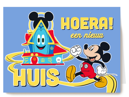 Mickey Mouse kaart hoera een nieuw huis