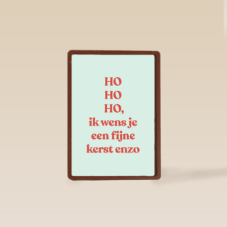 kerstkaart hohoho ik wens je fijne kerst enzo
