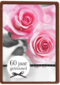 twee roze rozen 60 jaar getrouwd