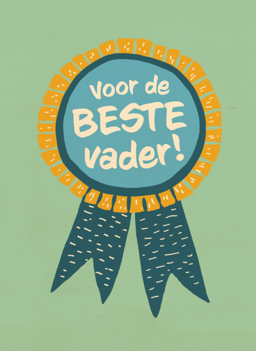 Houten Kaart Vaderdag | Hallmark | Houten Kaart Hallmark | Vaderdag | Rozet Voor De Beste Vader