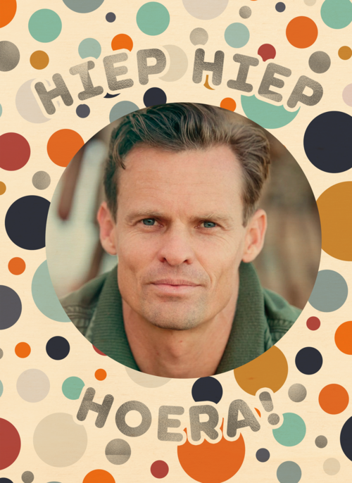 Hiep Hiep Hoera fotokaart man