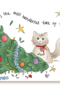 Kerstkaart grappig Kat met omgevallen kerstboom