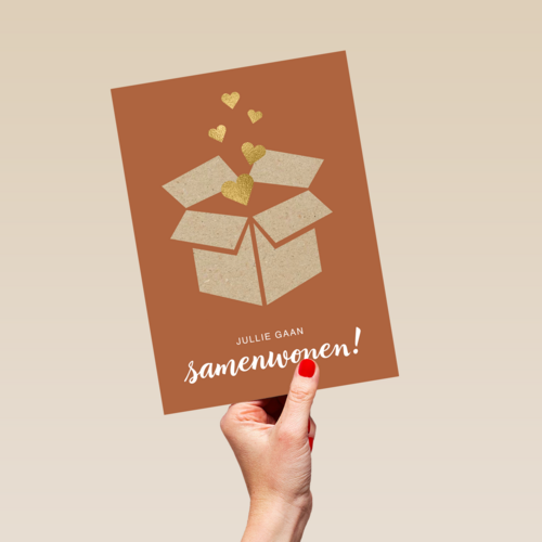 samenwonen kaart doos met liefde