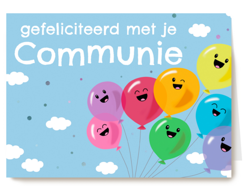 ylva svensson communiekaart met ballonnen