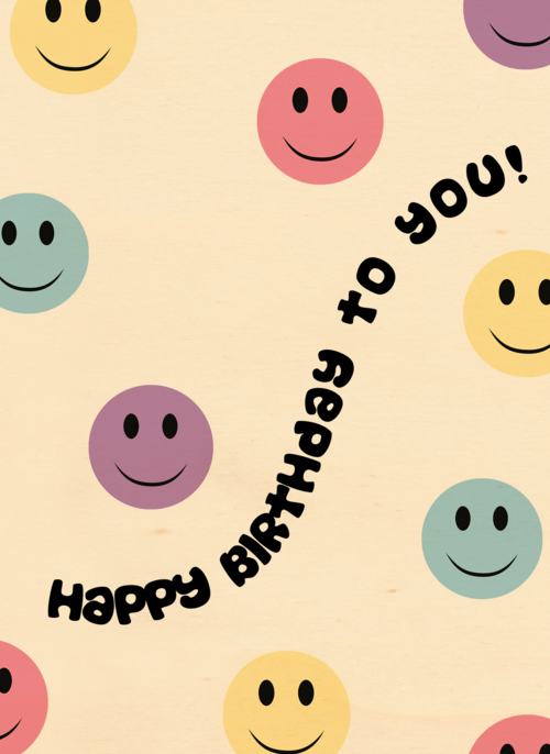 verjaardag kaart hip smilies happy birthday to you