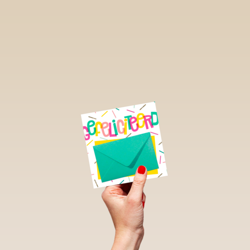 Felicitatiekaart groene envelop