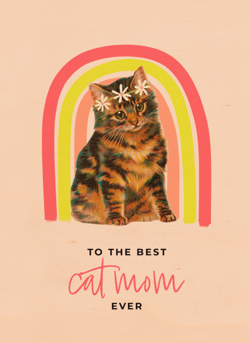 Houten Kaart Moederdag | Houten Kaart Hallmark | Moederdag | To The Beste Cat Mom Ever