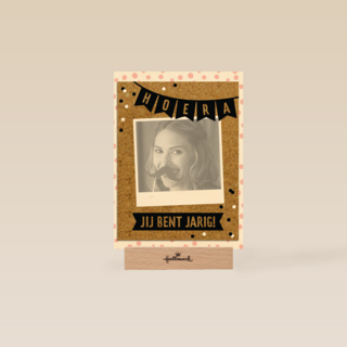 fotokaart staand hoera jij bent jarig