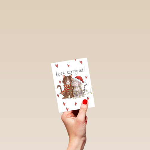 Kerstkaart kat matia studio
