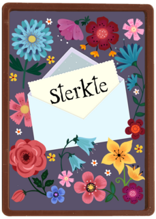 Sterkte kaart envelop en bloemen