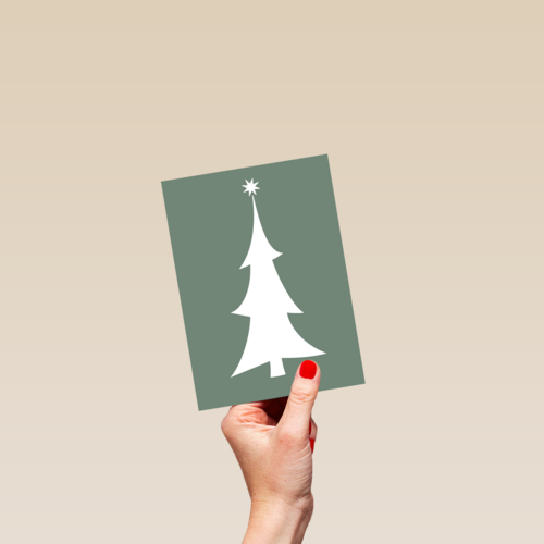 hallmark kerstkaart met kerstboom