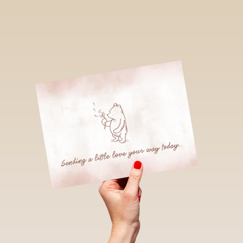 moederdag kaart winnie the pooh sending a little love