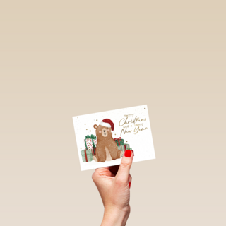 Merry Christmas Bear Happy NY
