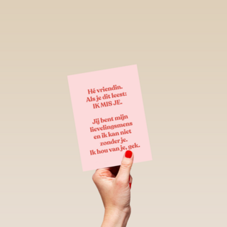 Vriendschapskaart vrouw missen powervrouw