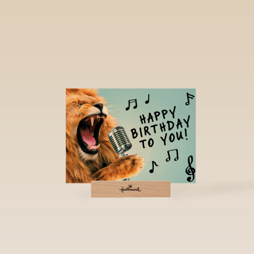 Lion sing Happy birthday to you